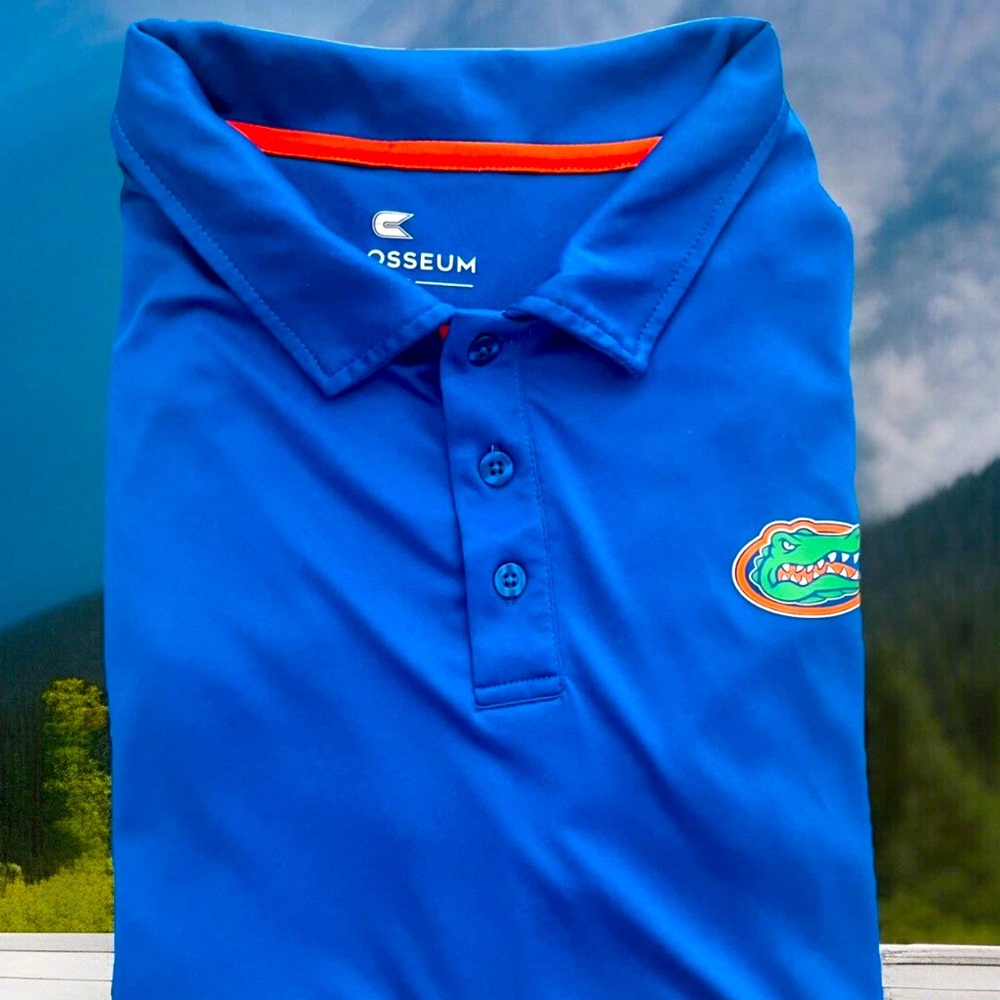 Colosseum Mens Florida Gators NCAA Football Blue Coaches Polo Shirt XL